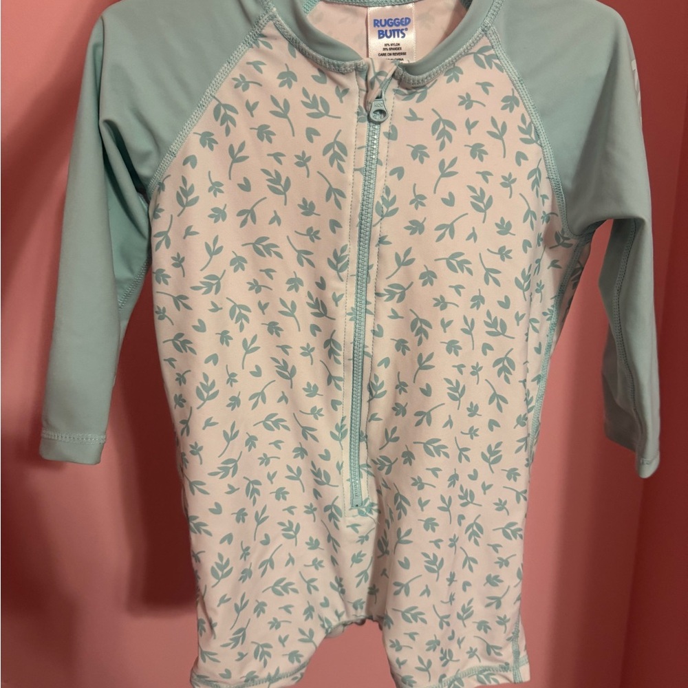 Rugged Butts Kids Swimwear - Green Leaf Print